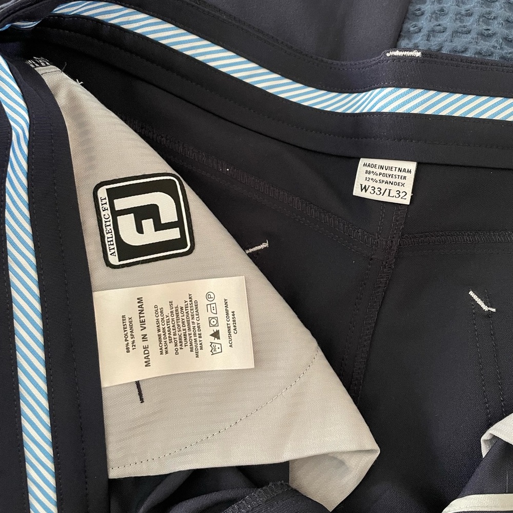 FootJoy Performance Golf Pants | Mens W 33 / L 32 | Navy Blue - Picture 4 of 5